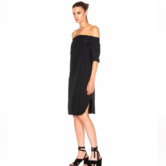 Rag & Bone Kacy Off Shoulder Dress in Black - Picture 2 of 13